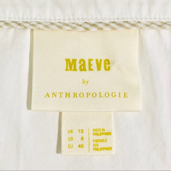 Maeve White Blouse with Blue Buttons - Picture 5 of 9